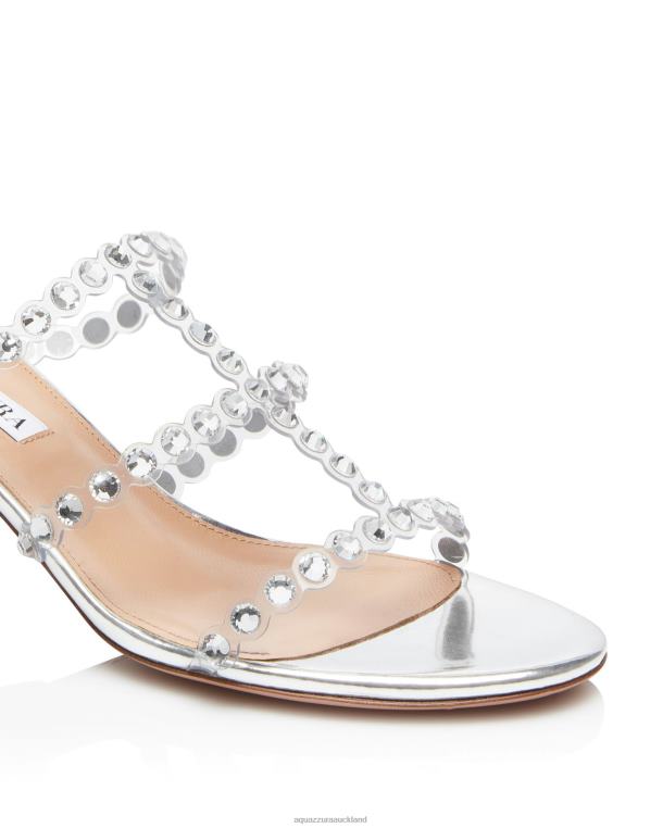 Aquazzura Tequila Plexi Sandal 50 SILVER TZ666126