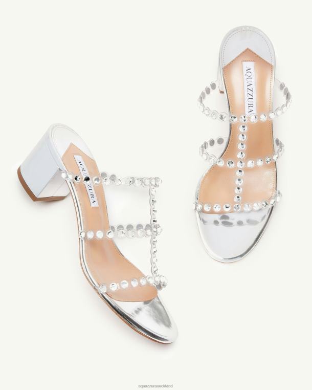 Aquazzura Tequila Plexi Sandal 50 SILVER TZ666126