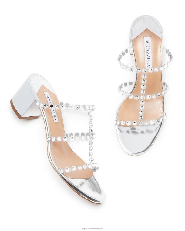 Aquazzura Tequila Plexi Sandal 50 SILVER TZ666126