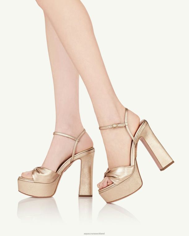 Aquazzura Twist Sandal Plateau 120 GOLD TZ666280