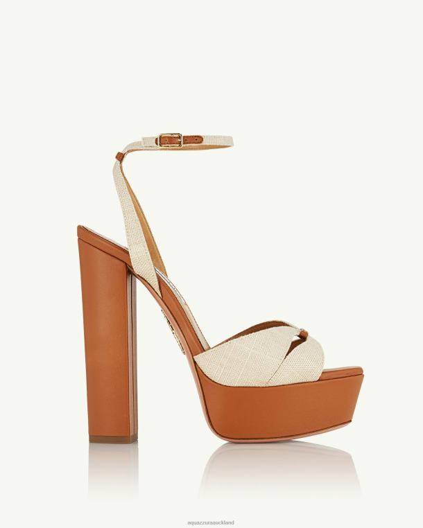 Aquazzura Villette Sandal Plateau 140 BROWN TZ666278