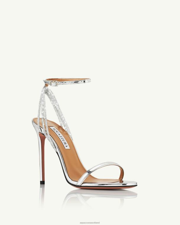 Aquazzura Wild At Heart Sandal 105 SILVER TZ66682