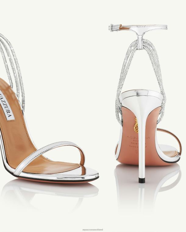 Aquazzura Wild At Heart Sandal 105 SILVER TZ66682