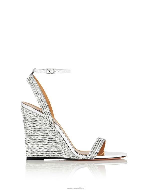 Aquazzura Wow Crystal Wedge 95 SILVER TZ66683