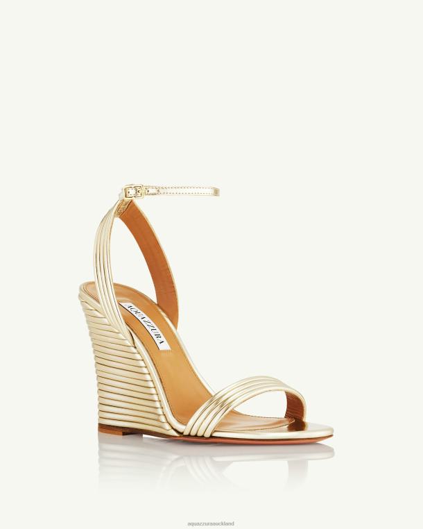 Aquazzura Wow Wedge 95 GOLD TZ66684