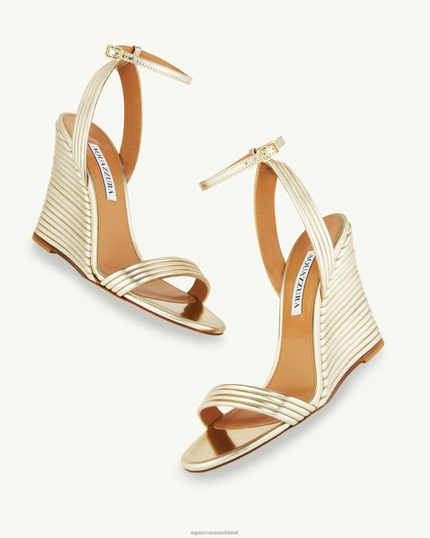 Aquazzura Wow Wedge 95 GOLD TZ66684