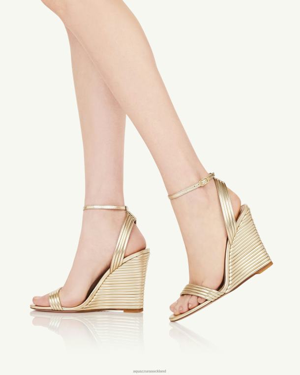 Aquazzura Wow Wedge 95 GOLD TZ66684