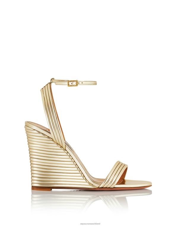 Aquazzura Wow Wedge 95 GOLD TZ66684