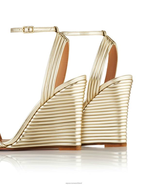 Aquazzura Wow Wedge 95 GOLD TZ66684