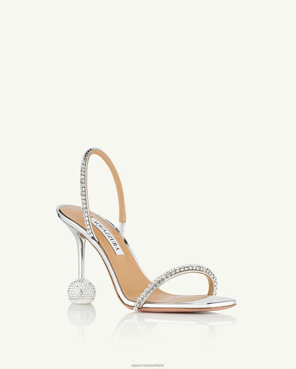 Aquazzura Yes Darling Sandal 95 SILVER TZ66649