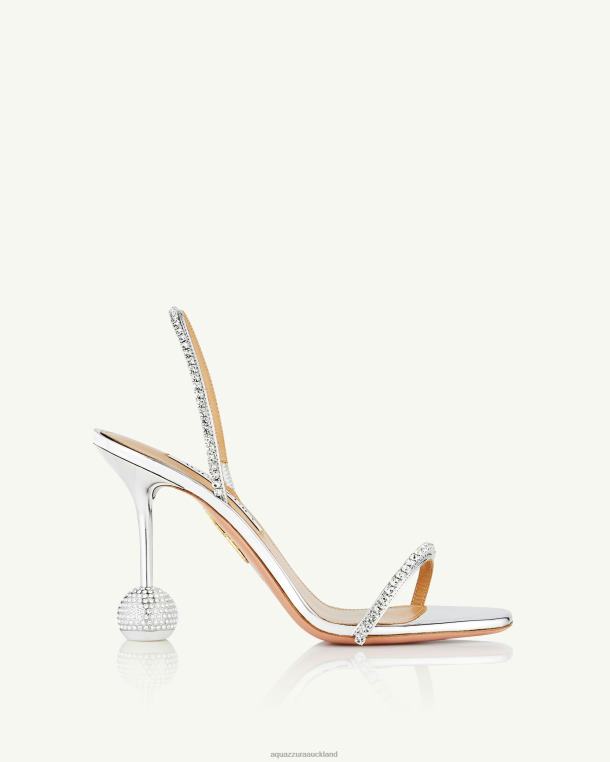 Aquazzura Yes Darling Sandal 95 SILVER TZ66649