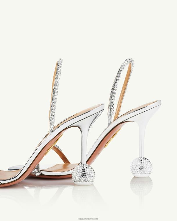 Aquazzura Yes Darling Sandal 95 SILVER TZ66649