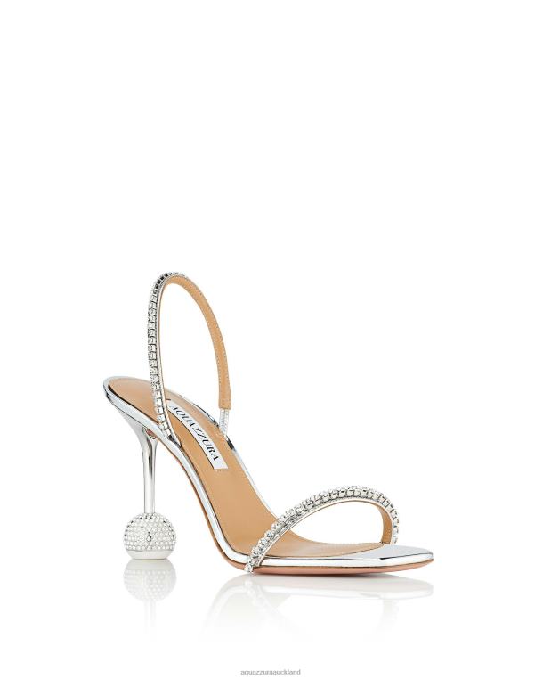 Aquazzura Yes Darling Sandal 95 SILVER TZ66649