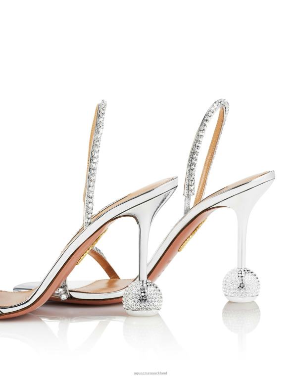 Aquazzura Yes Darling Sandal 95 SILVER TZ66649